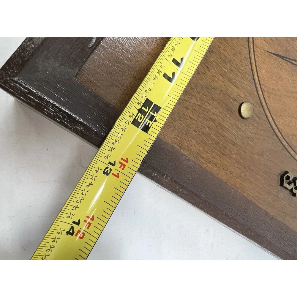 Handcrafted Vintage Mid Century Modern Freemason Wooden Wall Clock